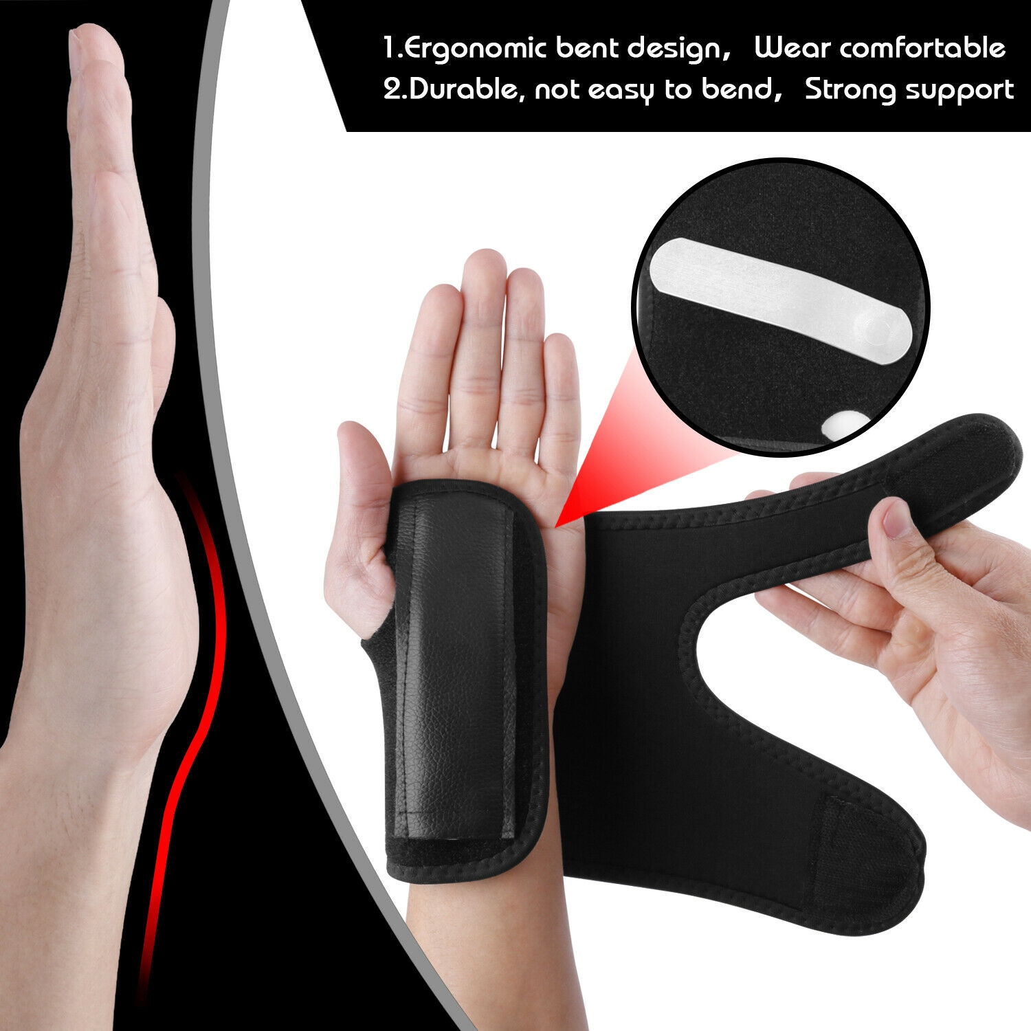 Carpal Tunnel Wrist Brace Night Support - Wrist Splint Arm Stabilizer &  Hand Brace for Carpal Tunnel Syndrome Pain Relief with Compression Sleeve  for