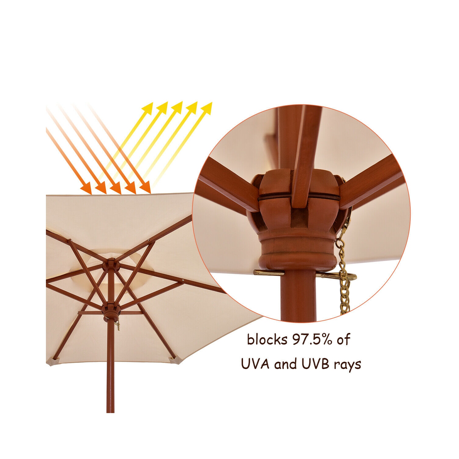 Gymax Children Outdoor 4 Seat Kids Picnic Table Bench with Folding Umbrella