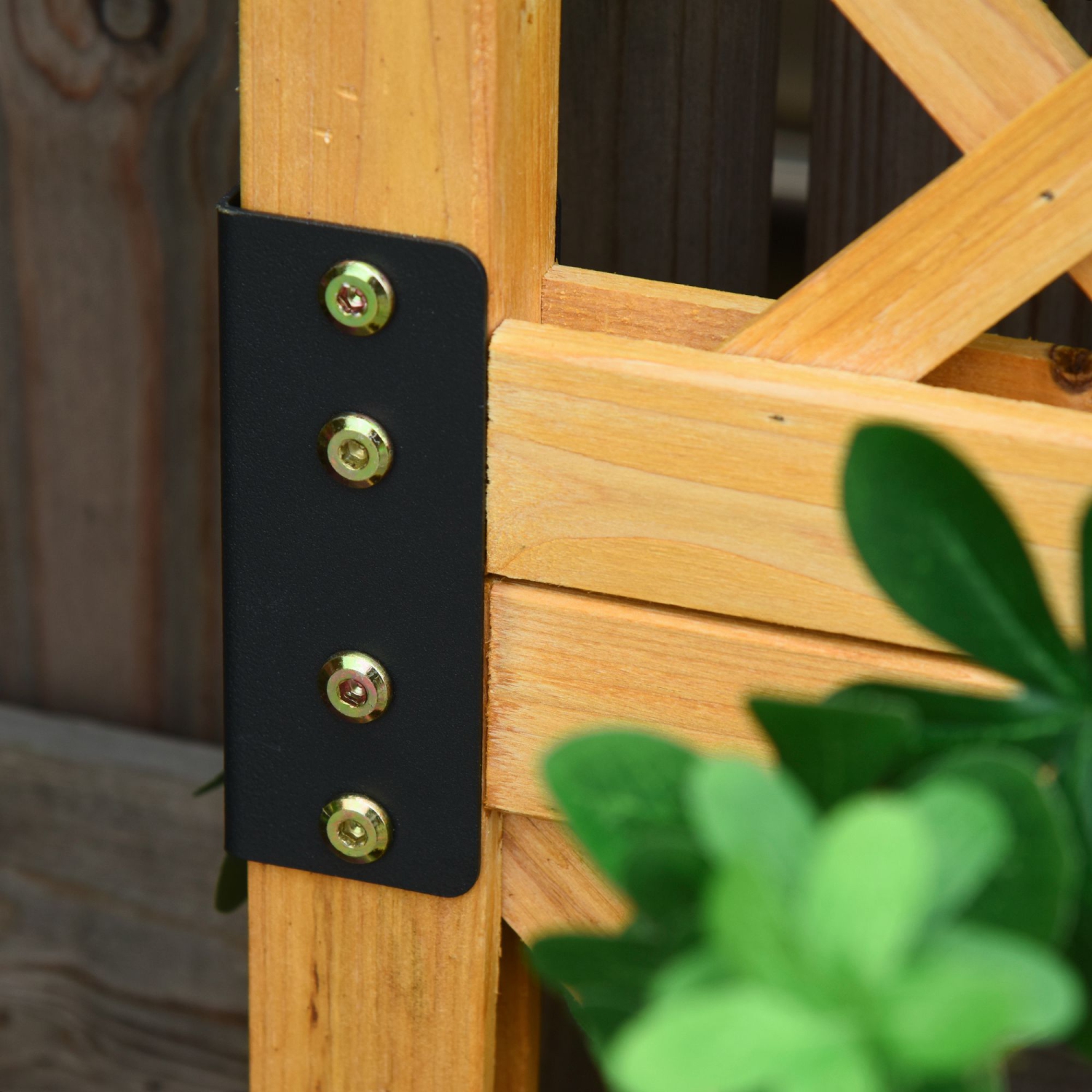 Outsunny Set of 2 Raised Garden Bed with Trellis Board Flower Stand Lattice Panels for Plants, Flowers or Vine Outdoor Indoor, Orange