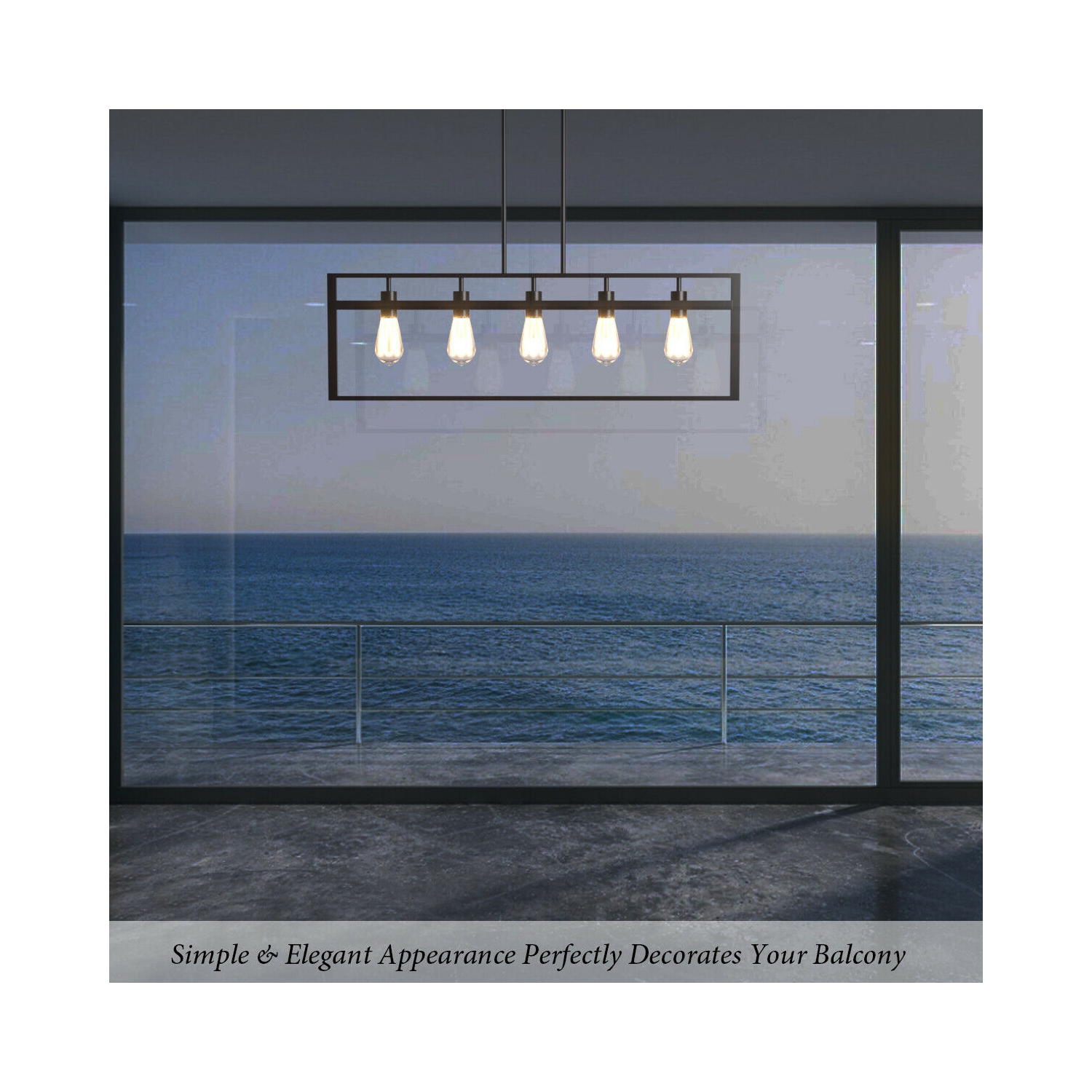 Gymax 5-Lights Pendant Lamp Flush Mount Geometric Metal Chandelier w/ Iron Lamp Shade