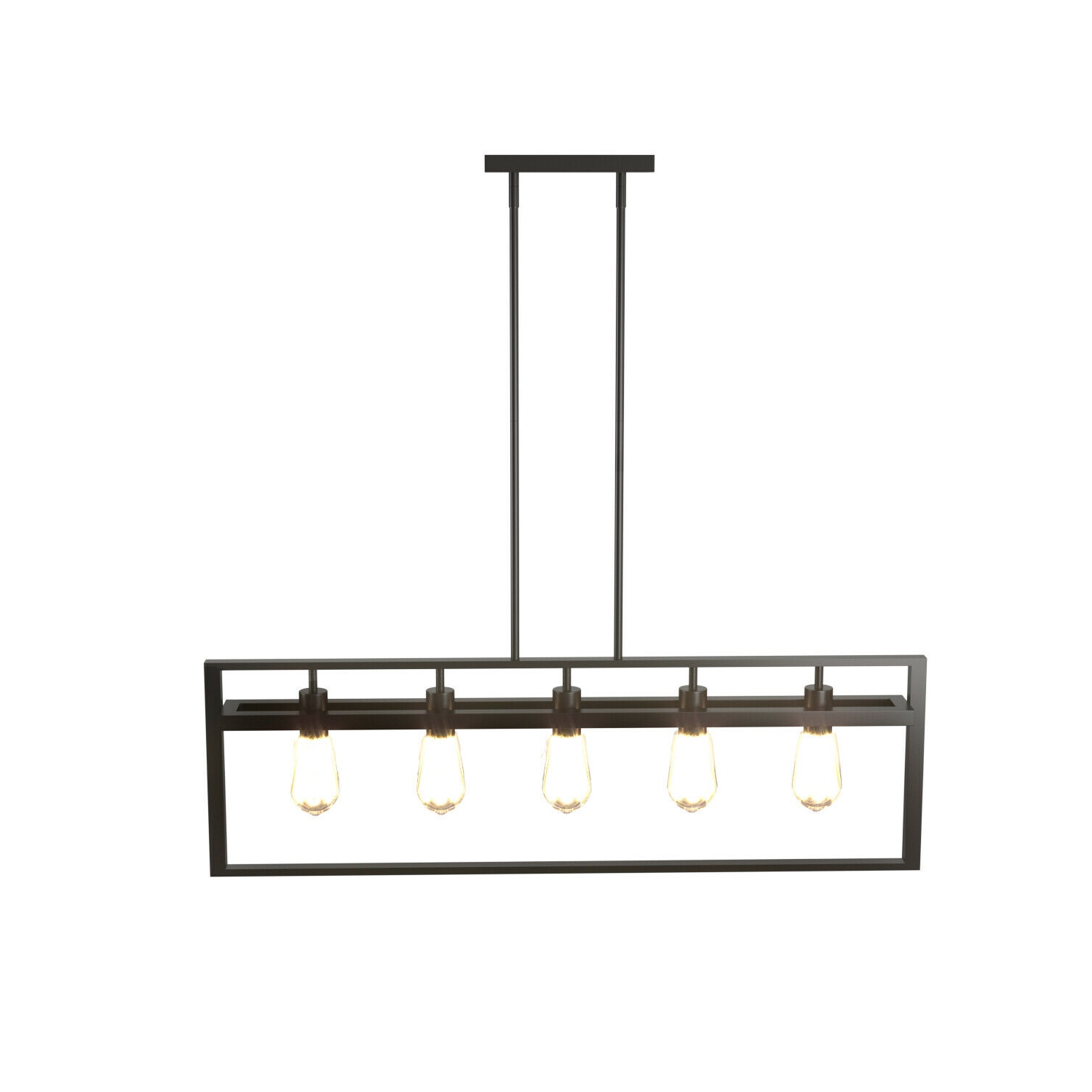 Gymax 5-Lights Pendant Lamp Flush Mount Geometric Metal Chandelier w/ Iron Lamp Shade