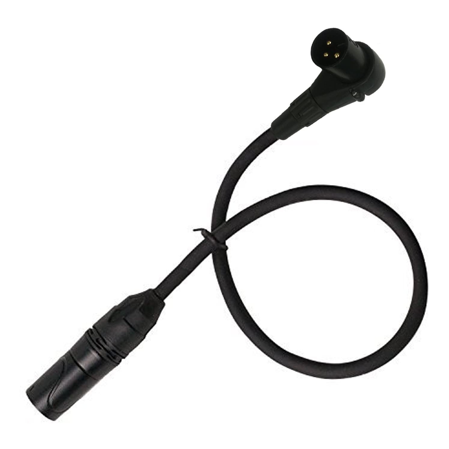 LyxPro 3 Feet Right Angle XLR Male to Female 3 Pin Mic Cord for Powered Speakers Audio Interface Professional Pro Audio Performance Camcorders DSLR