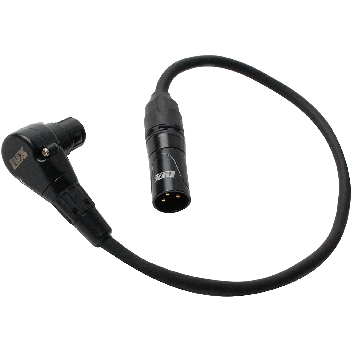 LyxPro 3 Feet Right Angle XLR Male to Female 3 Pin Mic Cord for Powered Speakers Audio Interface Professional Pro Audio Performance Camcorders DSLR
