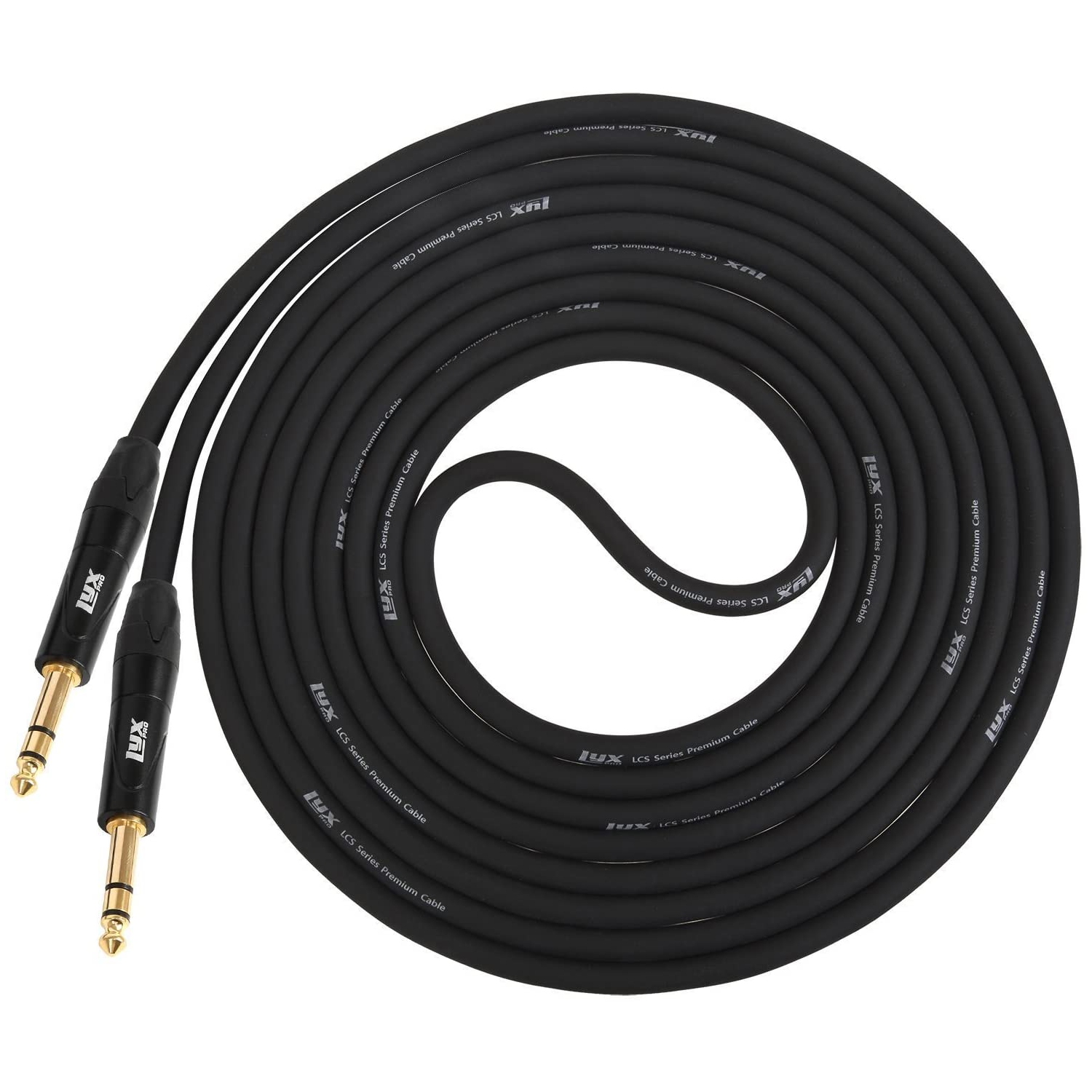 LyxPro ¼ TRS vers ¼ TRS 15 pi mâle vers mâle, Crystal Clear, Noiseless, Heavy Duty et flexible