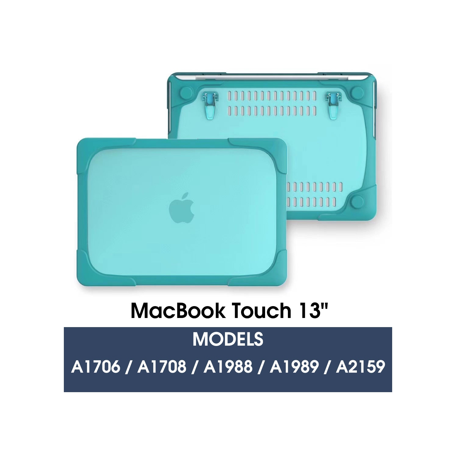 【CSmart】 Matte Shockproof Transparent Hard Plastic Laptop Case Cover for Apple Macbook Touch 13" 2017 2018 2019, Blue