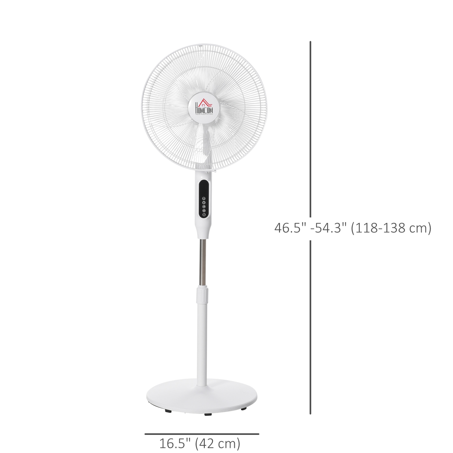 HOMCOM – ventilateur sur pied de 16 po avec télécommande, hauteur réglable, minuterie de 15H heures, ventilateur sur pied oscillant, ventilateur sur