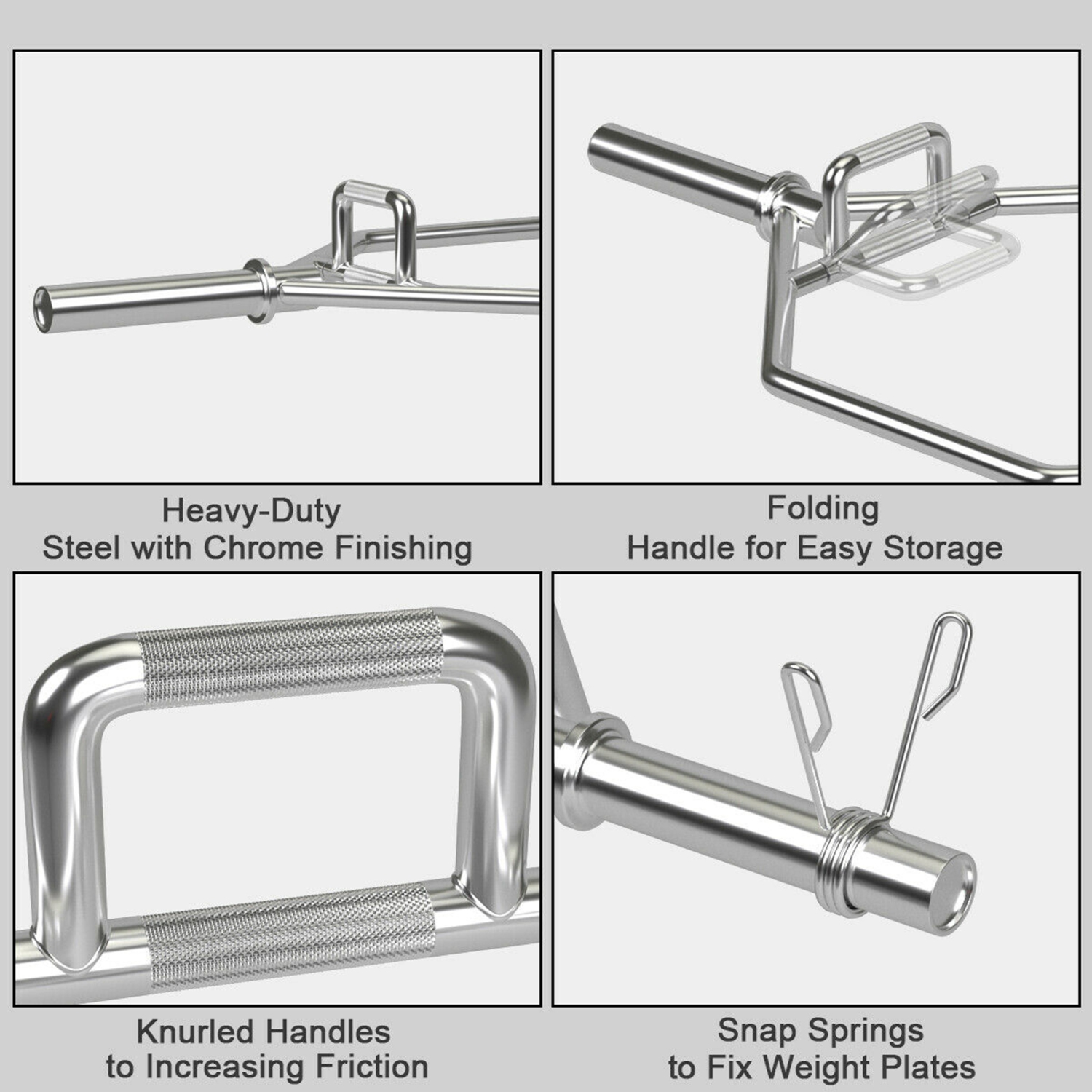 Gymax 56'' Olympic Hexagon Deadlift Bar Trap Bar w/ Folding Grips Powerlifting Push ups