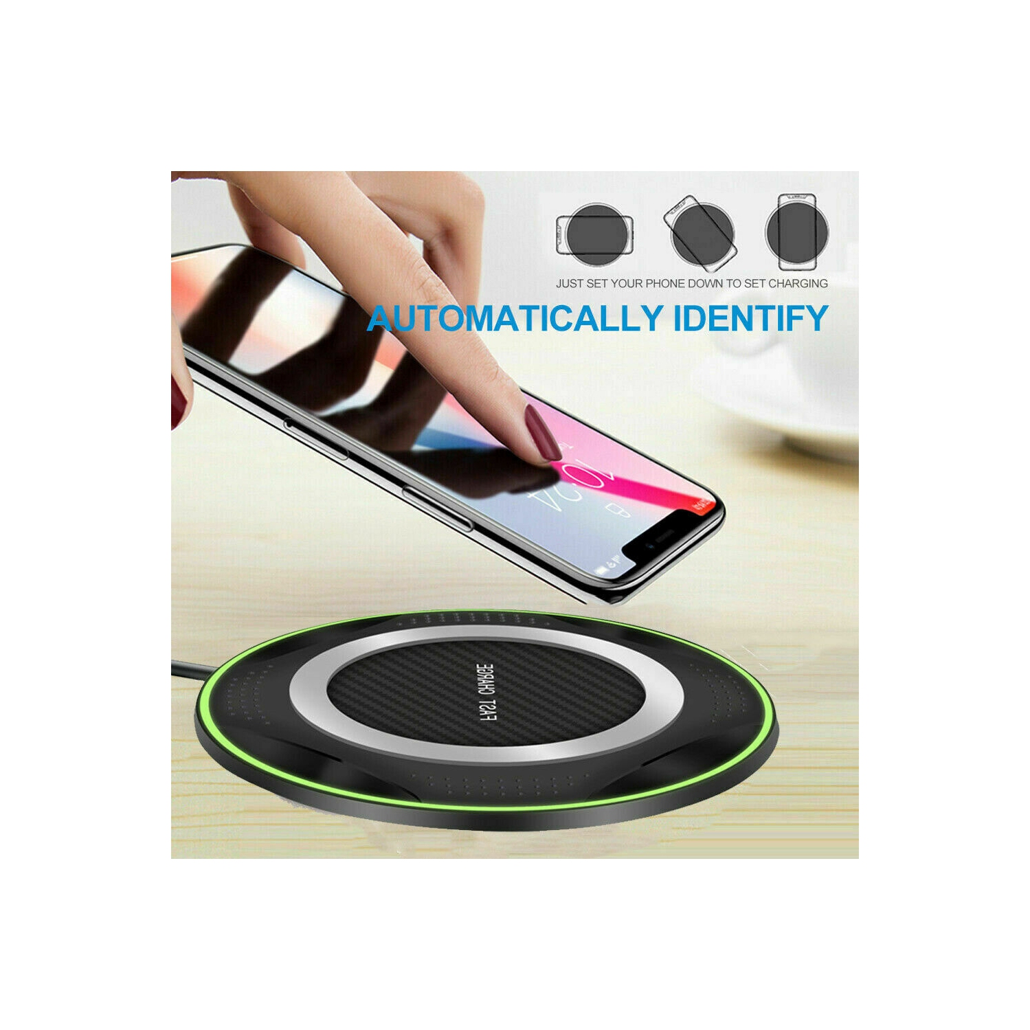 ISTAR Wireless Charger 10W Max Fast Wireless Charging Pad Compatible With IPhone 12/12 Mini/12 Pro Max/SE 2020/11 Pro Max,Samsung Galaxy S21/S20