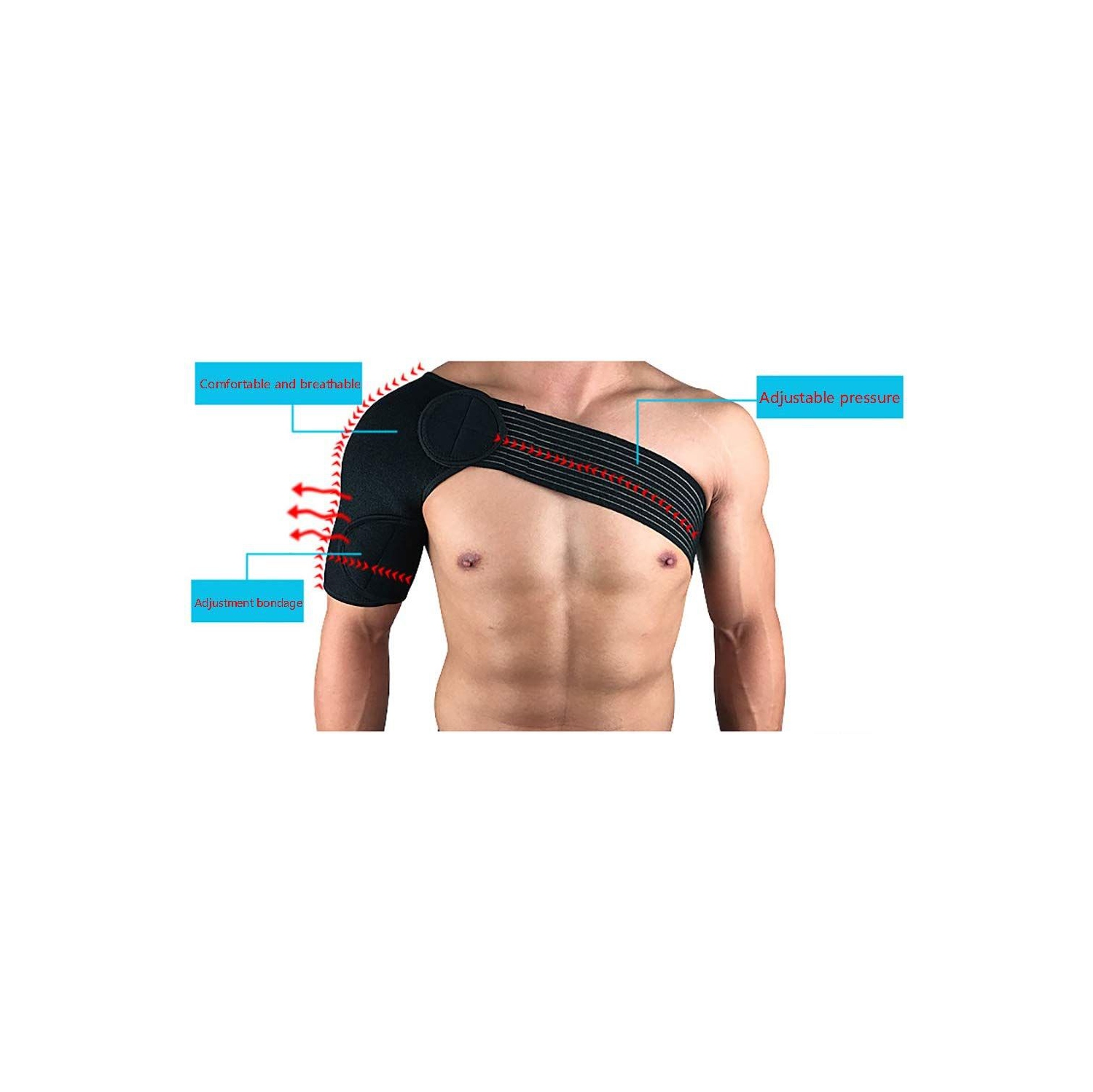 ISTAR Shoulder Stability Brace For Men And Women, Pressure Pad Light And Breathable Neoprene Shoulder Support For Rotator Cuff, Dislocated AC Joint,