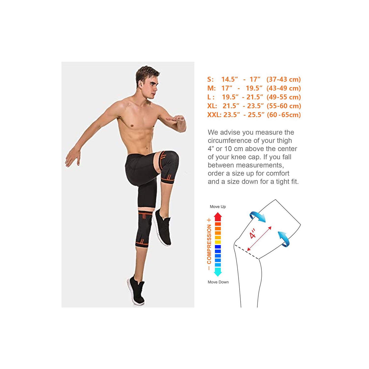 ISTAR Knee Brace, Knee Compression Sleeve Support For Men And Women, Running, Workout, Gym, Hiking, Sports