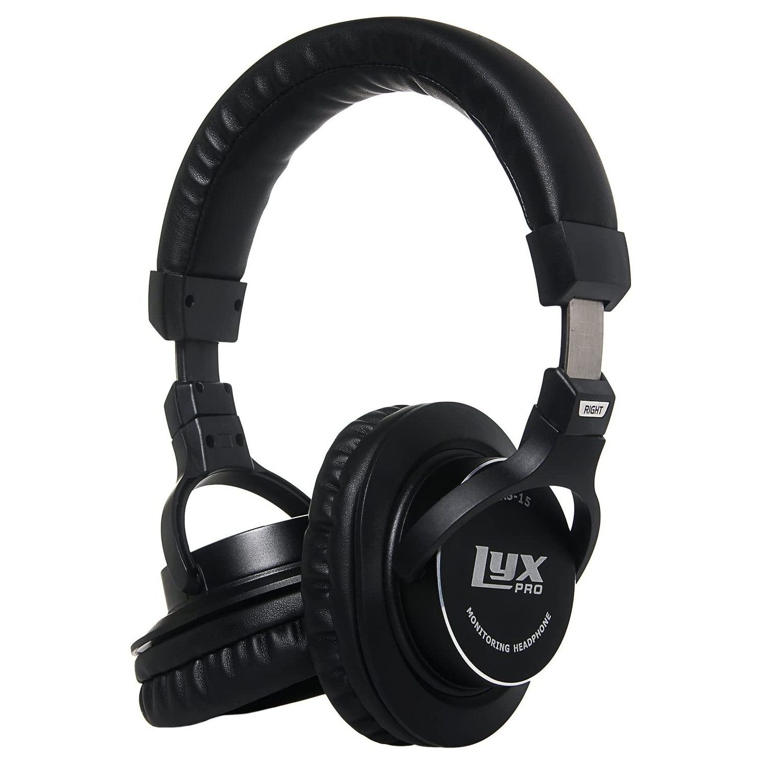 LyxPro A-15 Écouteurs circum-auriculaires à dos fermé avec câbles amovibles, noir, isolation sonore, enregistrement studio professionnel, écoute de