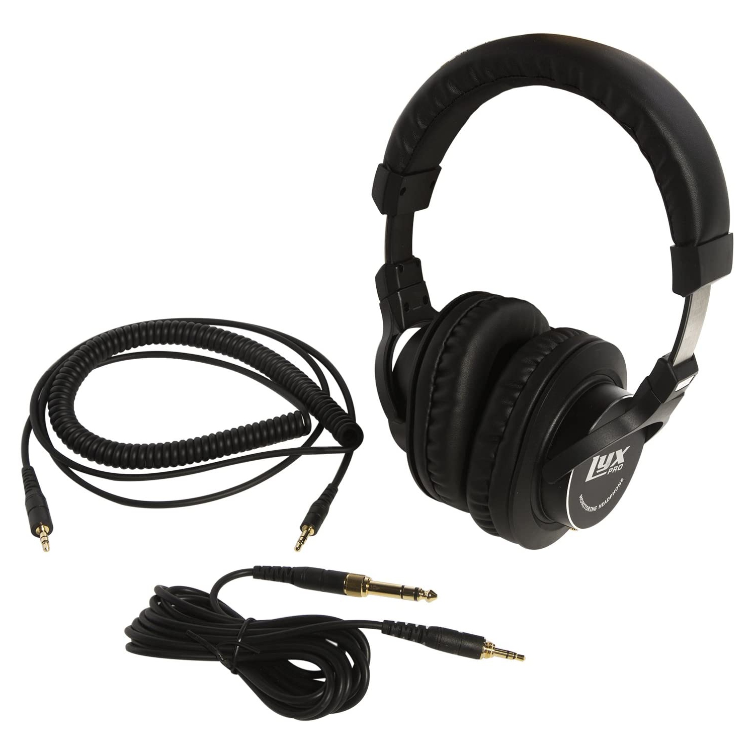 LyxPro A-15 Écouteurs circum-auriculaires à dos fermé avec câbles amovibles, noir, isolation sonore, enregistrement studio professionnel, écoute de