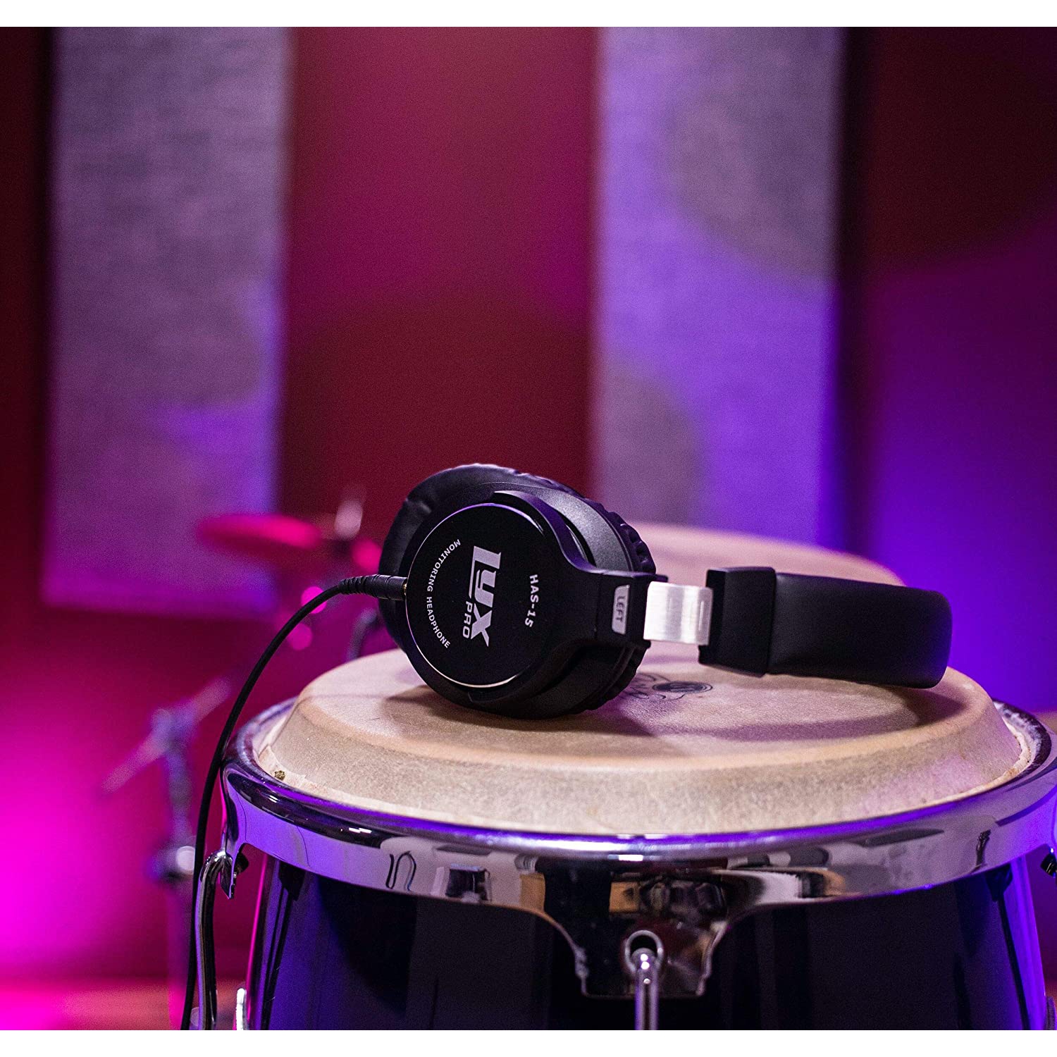 LyxPro A-15 Écouteurs circum-auriculaires à dos fermé avec câbles amovibles, noir, isolation sonore, enregistrement studio professionnel, écoute de