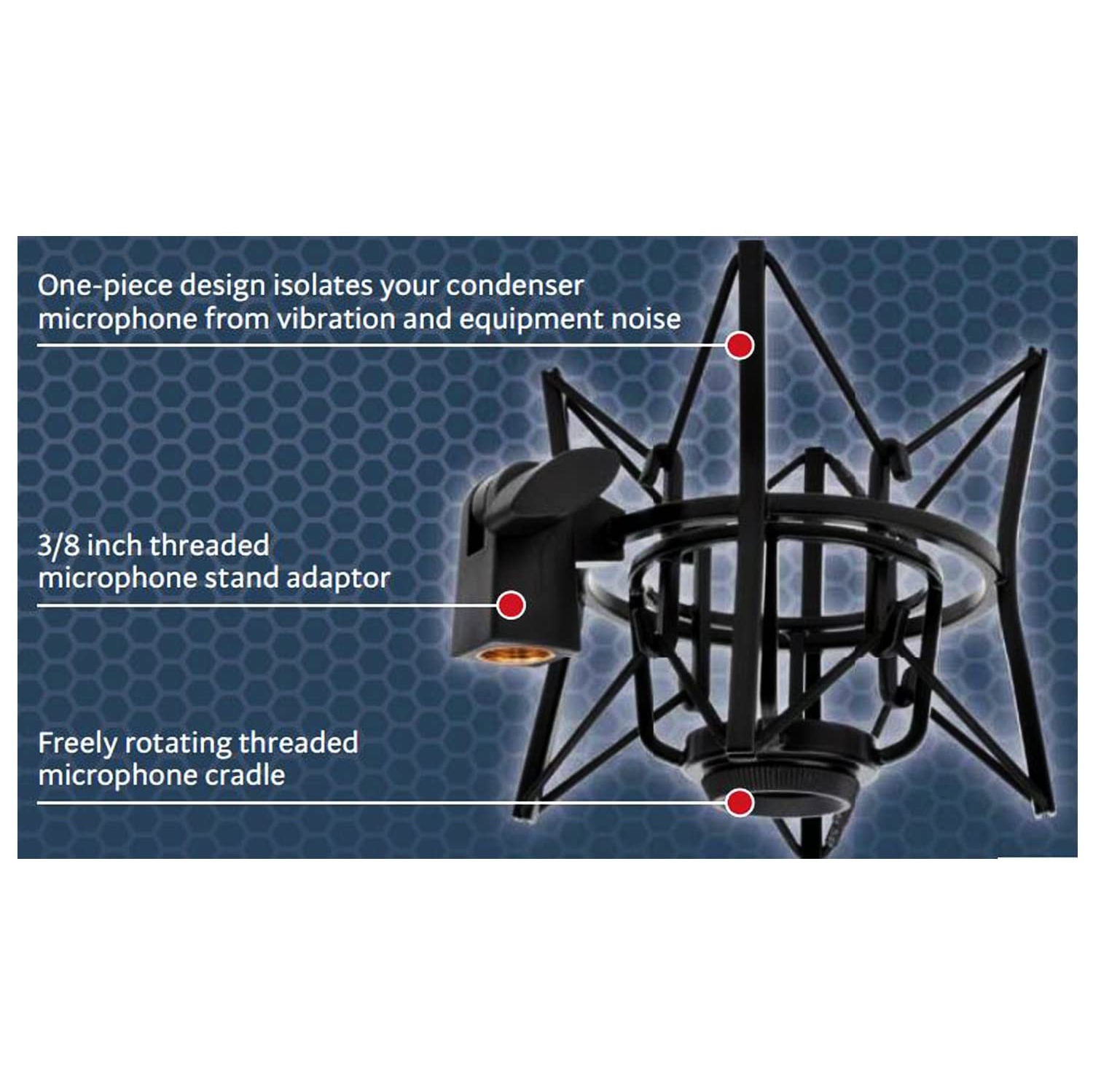 LyxPro Studio Condenser Spider Shockmount-Black