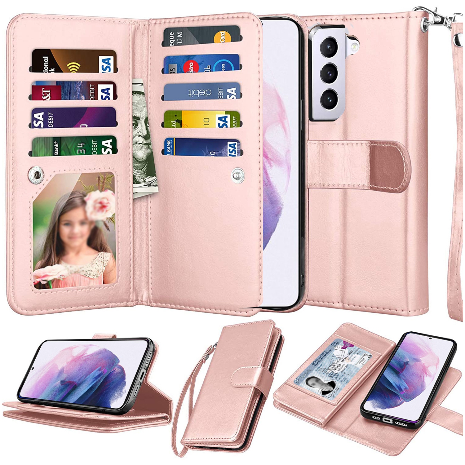 Cases Covers Electronics Haii For Galaxy S21 Wallet Case Multi Functional Leather Purse Flip Cover Zipper Wallet Case With Card Slots Detachable Magnetic Phone Case For Samsung Galaxy S21 5g Blue Agreena Com