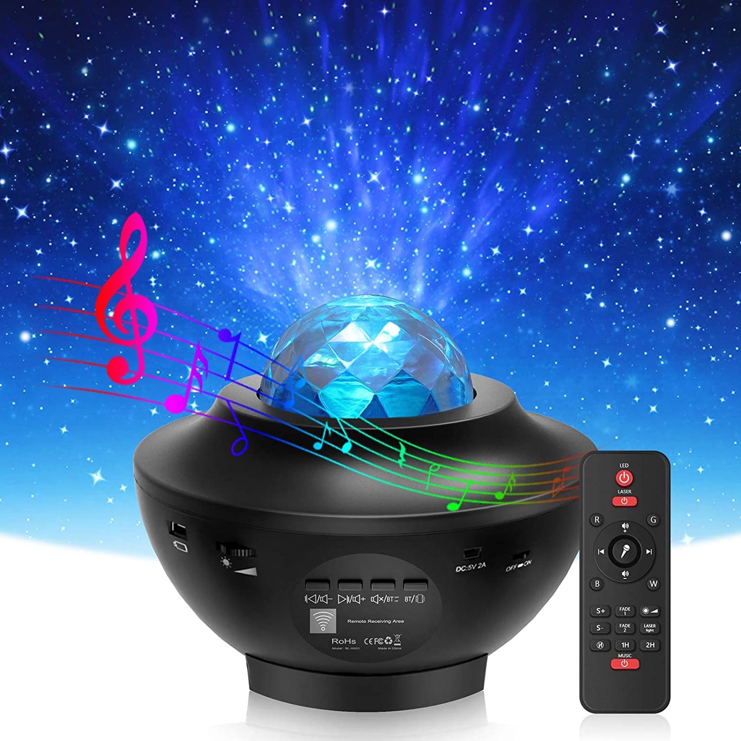 ISTAR 3 in 1 Galaxy Projector Star Nebula Cloud Projector Light for Bedroom  with Music Speaker, Skylight Night Light with Timer & 10 Color Effects,  Alexa & Google Assistant Control for Adults