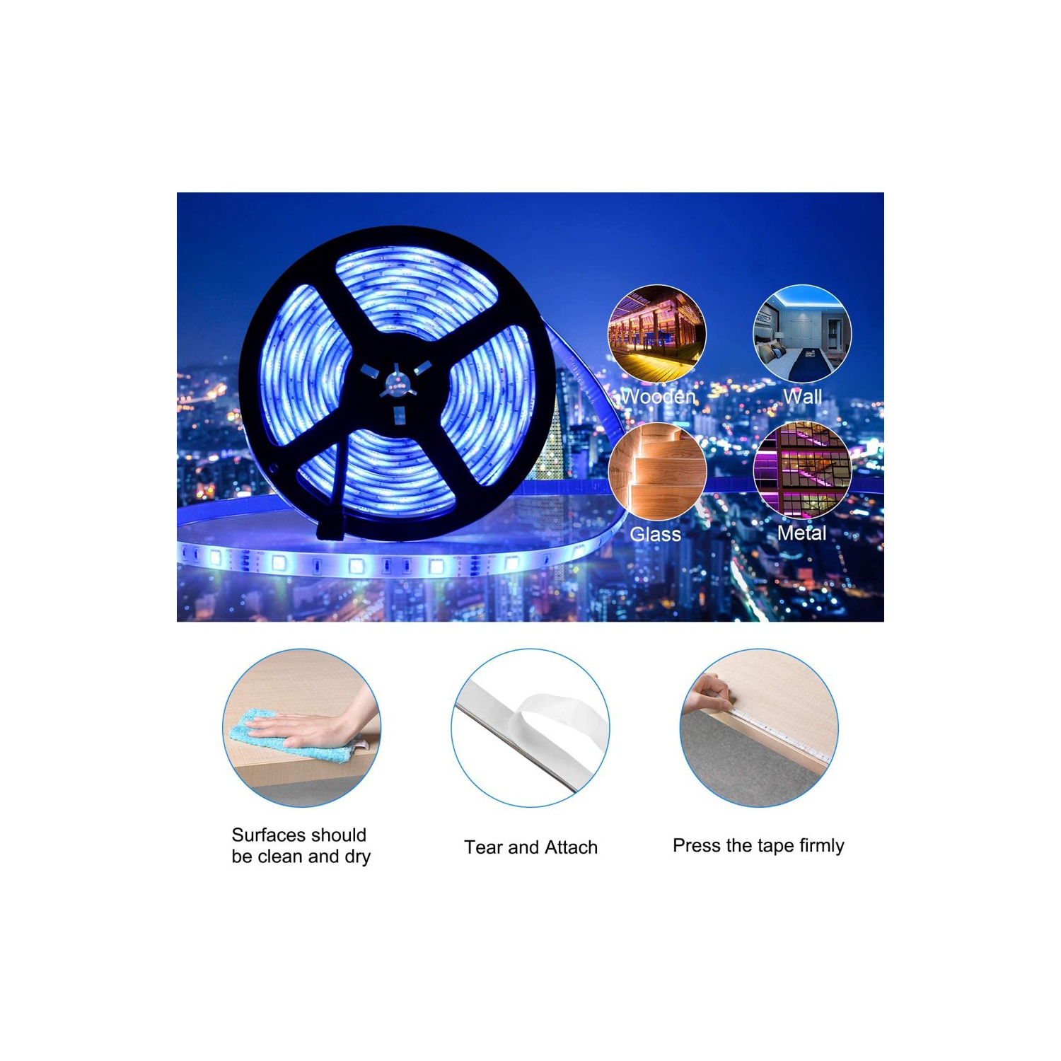 ISTAR Led Lights 32.8t Long Led Strip Lights for Bedroom Color Changing Luces Led para Decoracion Habitacion RGB DIY Color Option with Power Supply