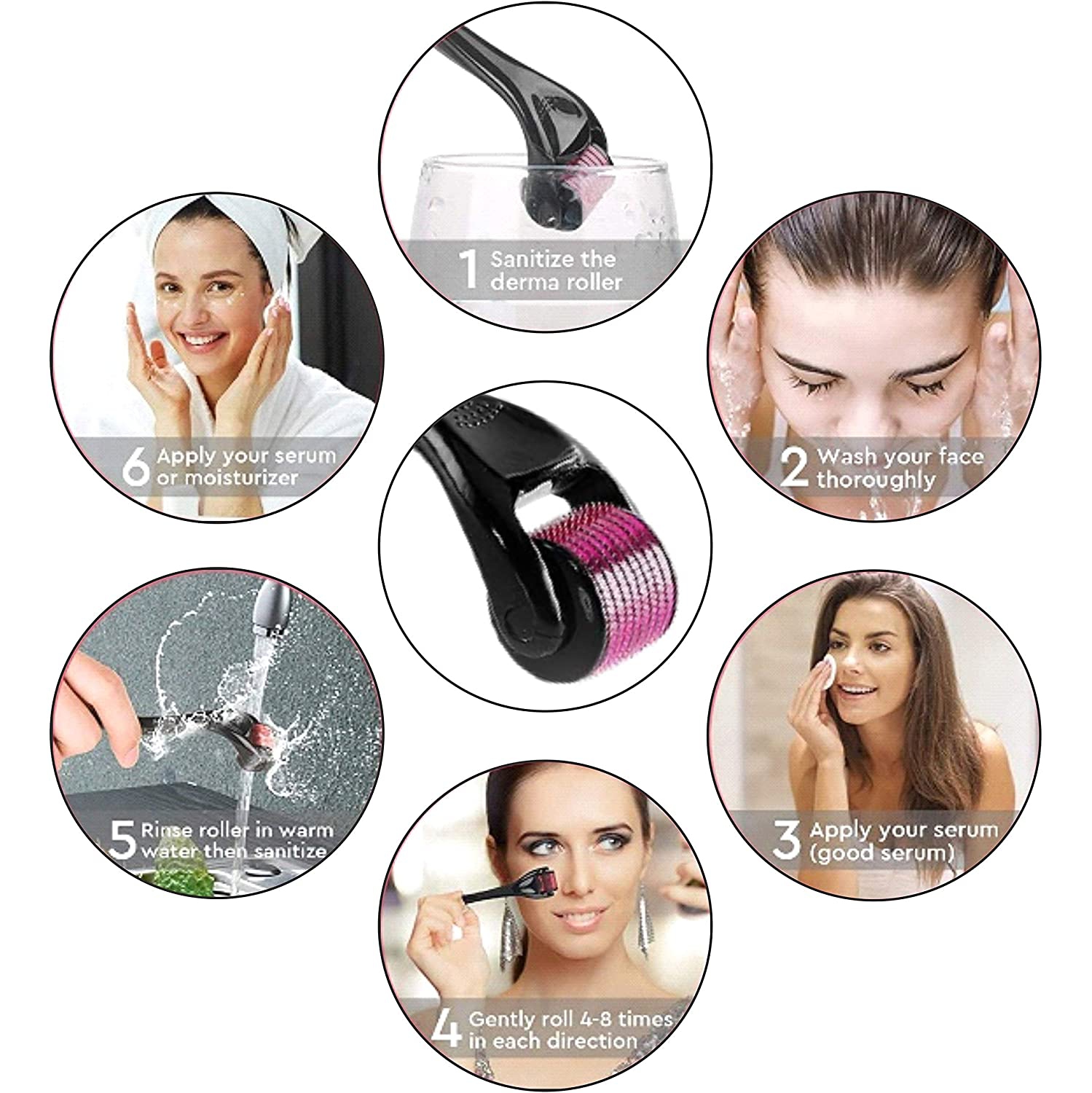 ISTAR Derma Roller 540 Titanium 0.5mm Micro Needle Cosmetic Microdermabrasion Tool For Face, Beard, and Hair Growth Includes Storage Case