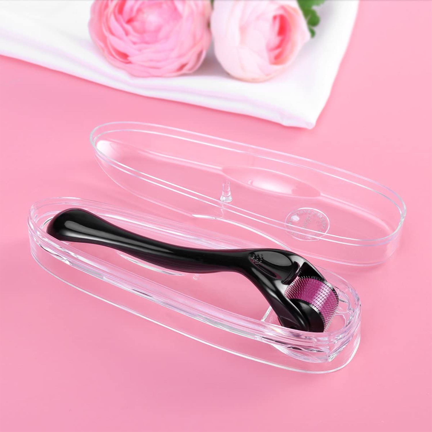 ISTAR Derma Roller 540 Titanium 0.5mm Micro Needle Cosmetic Microdermabrasion Tool For Face, Beard, and Hair Growth Includes Storage Case