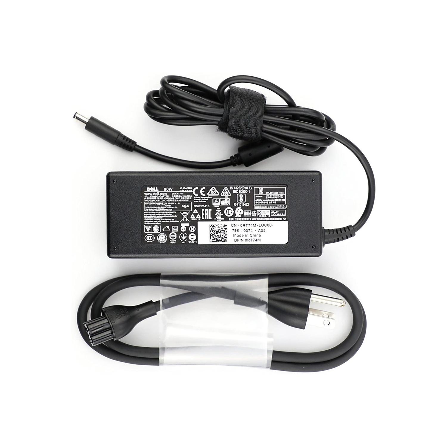 New Genuine Dell AC Adapter Charger 19.5V 4.62A 90W 4.5x3.0mm Tip with Power Cord