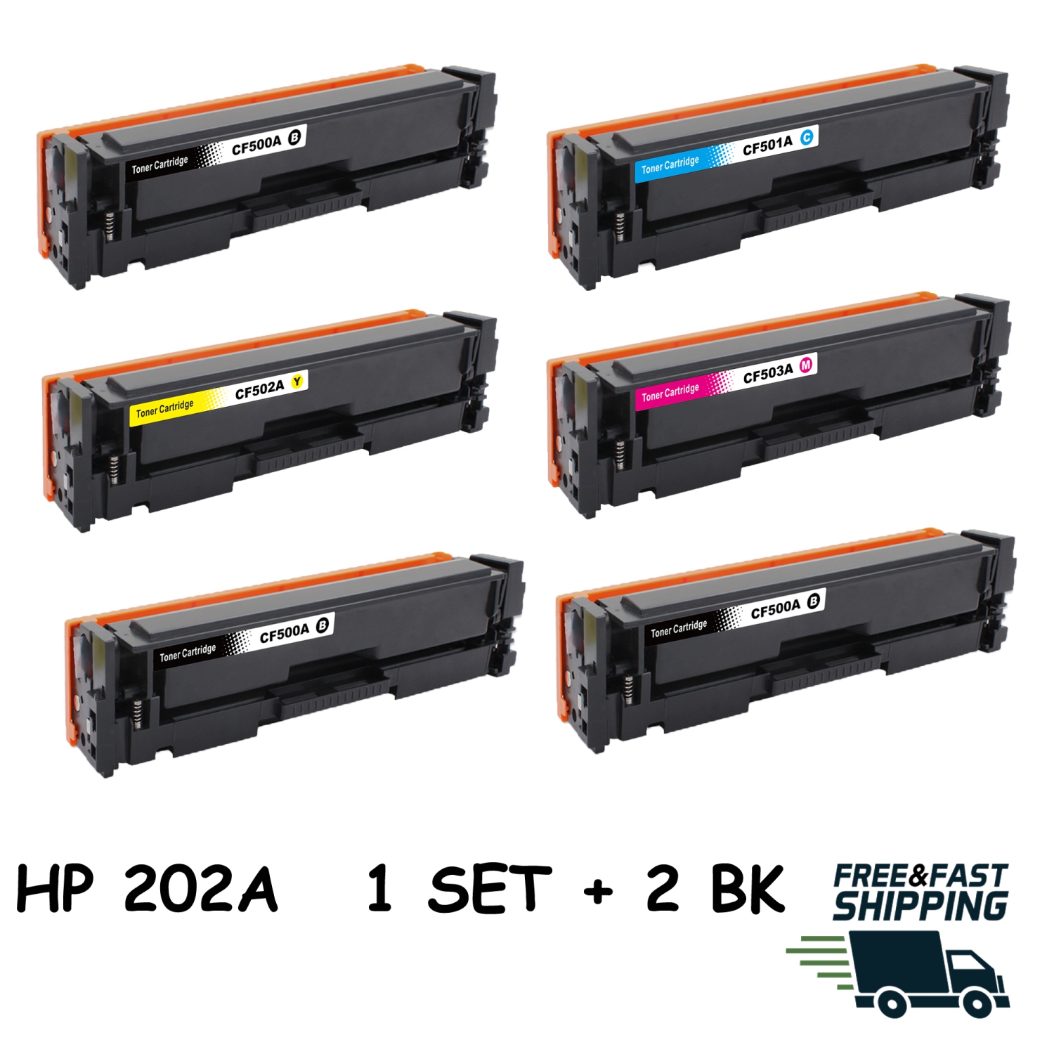 Bestoner™ 6 PK HP 202A BK/M/Y/C Toner Cartridge Color LaserJet Pro M253 M254nw M281fdn MFP M281fdw M254DW M280NW