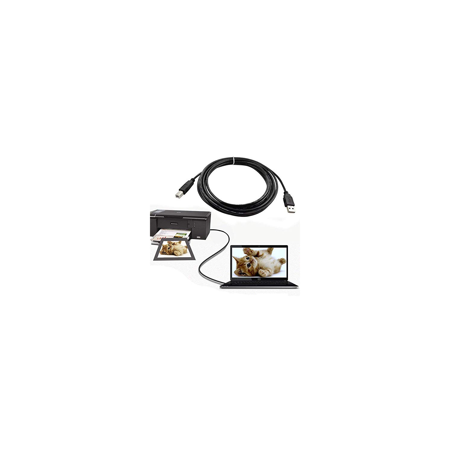 AlyKets USB 2.0 Printer Cable/Cord for Canon MX492 MX490 MX479 MX472 MP150 MP230 MP499 Printer, Brother, HP, Lexmark,