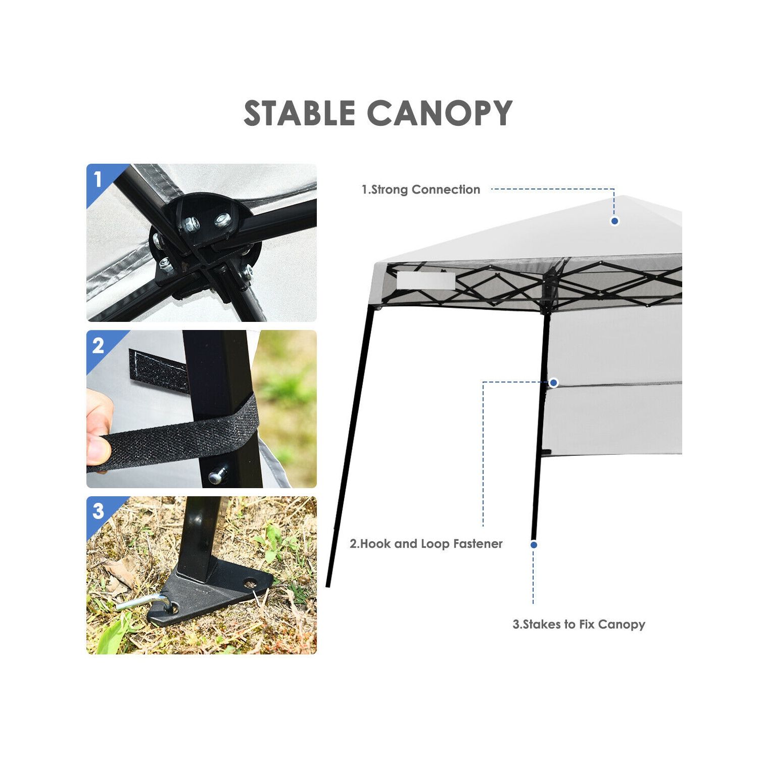 Gymax 7x7 FT Slant Leg Pop-up Canopy Tent Shelter Adjustable Portable Carry Bag