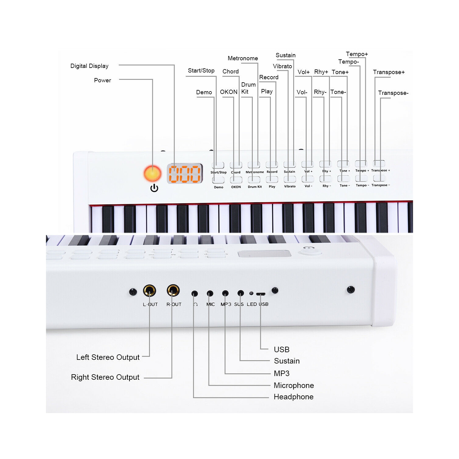 Gymax BX-Ⅱ 88 Key Digital Piano MIDI Keyboard