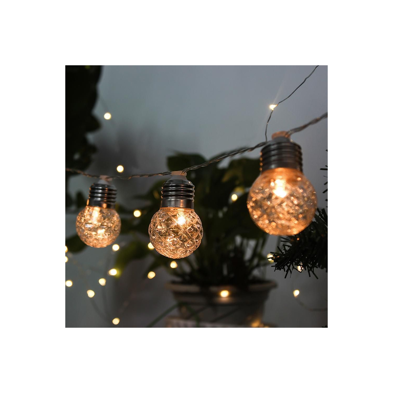 ISTAR 20 LEDs Crystal Ball 6M Solar Lamp Power LED String Fairy Lights Garlands Garden Christmas Decor For Outdoor Tree Wedding Home Indoor