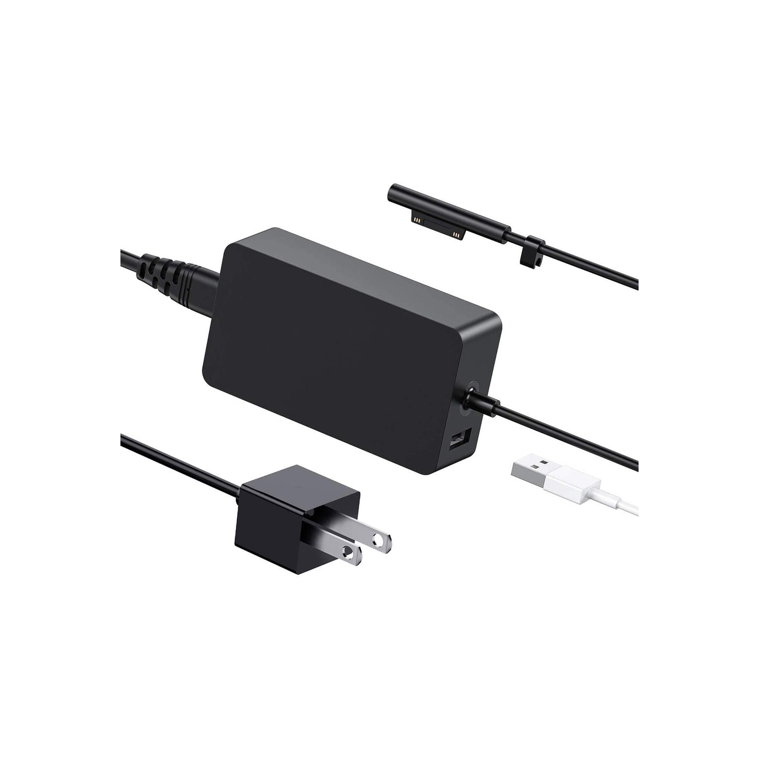Nouveau chargeur adaptateur secteur d'origine Microsoft Surface Book modèle 1706 15V 4A 65W avec port de chargement USB pour Surface Book, Surface