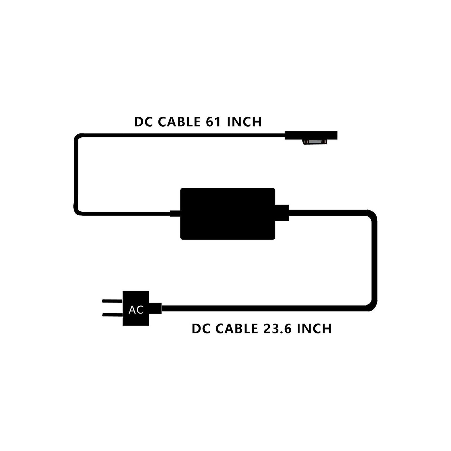 Nouveau chargeur adaptateur secteur d'origine Microsoft Surface Book modèle 1706 15V 4A 65W avec port de chargement USB pour Surface Book, Surface