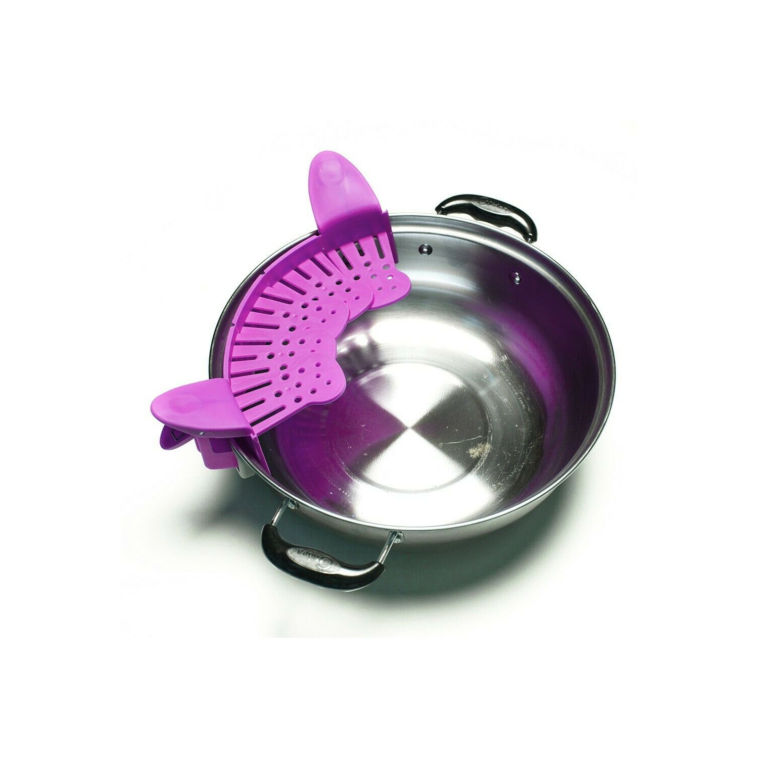 ISTAR Strainer Silicone Clip-on Strainer, Snap on Pots Pans and Bowls Adjustable Strainer Draining Pasta, Ground Beef Grease, Noodles, Fruit