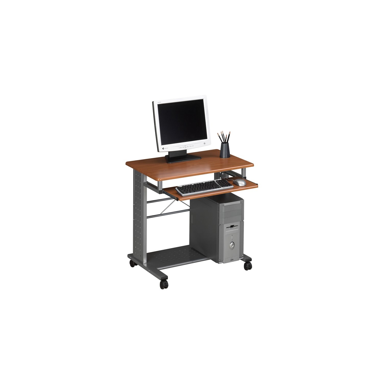 Safco Eastwinds Argo Mobile Metal Computer Cart in Cherry