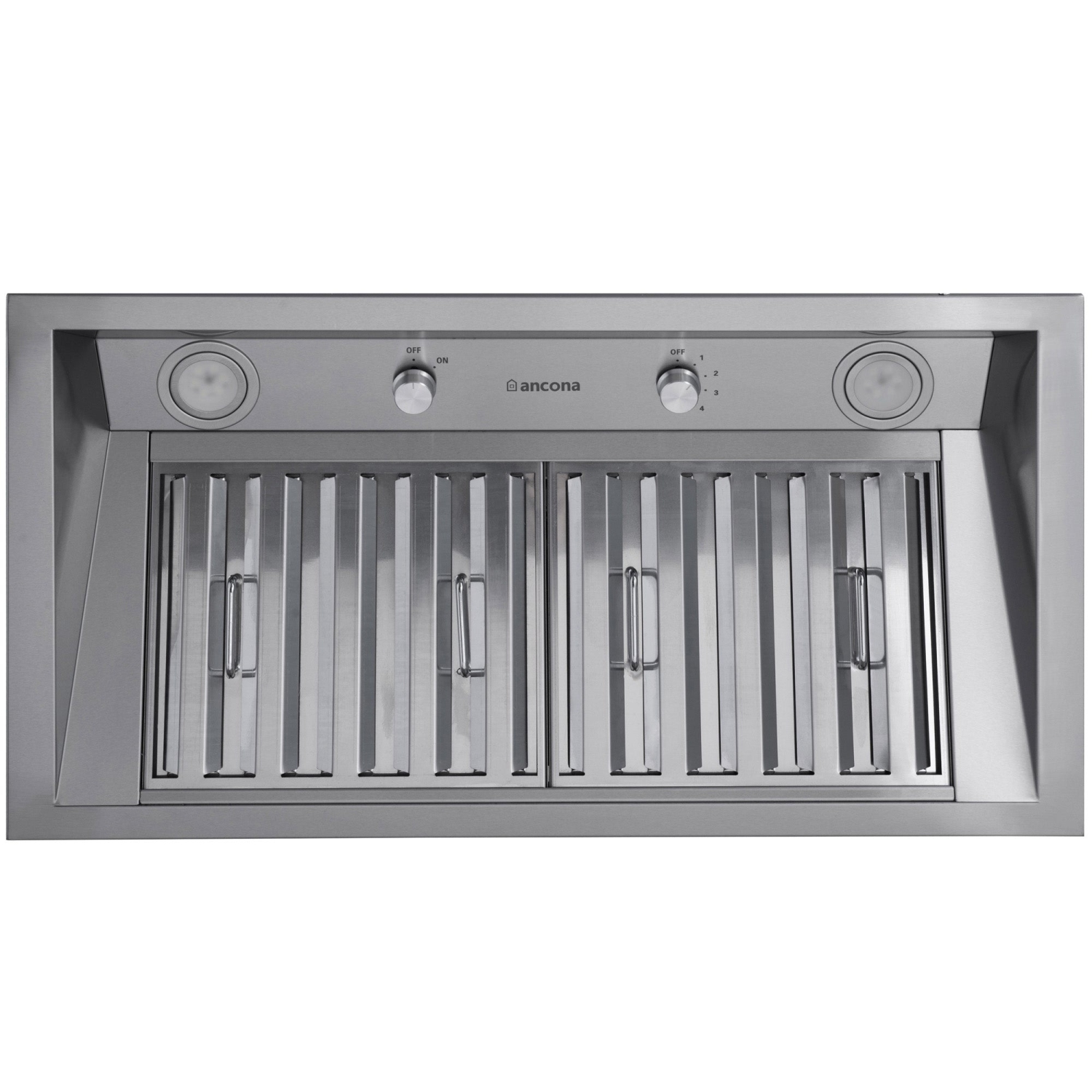 Hotte de cuisinière encastrée de 600 pi3/min de 28 po d'Ancona Pro en acier inoxydable