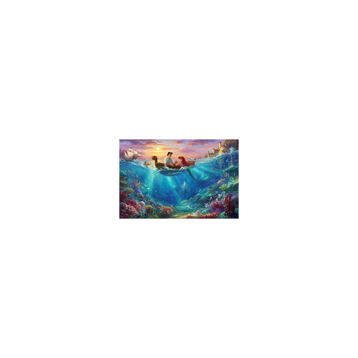 Ceaco Thomas Kinkade The Disney Dreams Collection 4 in 1 500 pc Puzzles [Cinderella , Lion King , Mickey & Minnie ,The Little Mermaid]