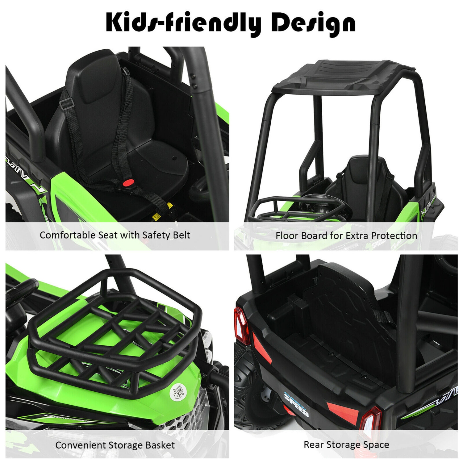 Gymax 12V Batter Powered Kids Ride on Car UTV Truck w/ Remote Control Music MP3