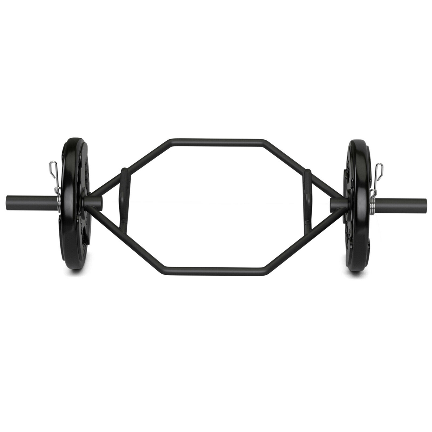 Gymax 56'' Olympic Hexagon Deadlift Bar Trap Bar W/ Folding Grips Powerlifting
