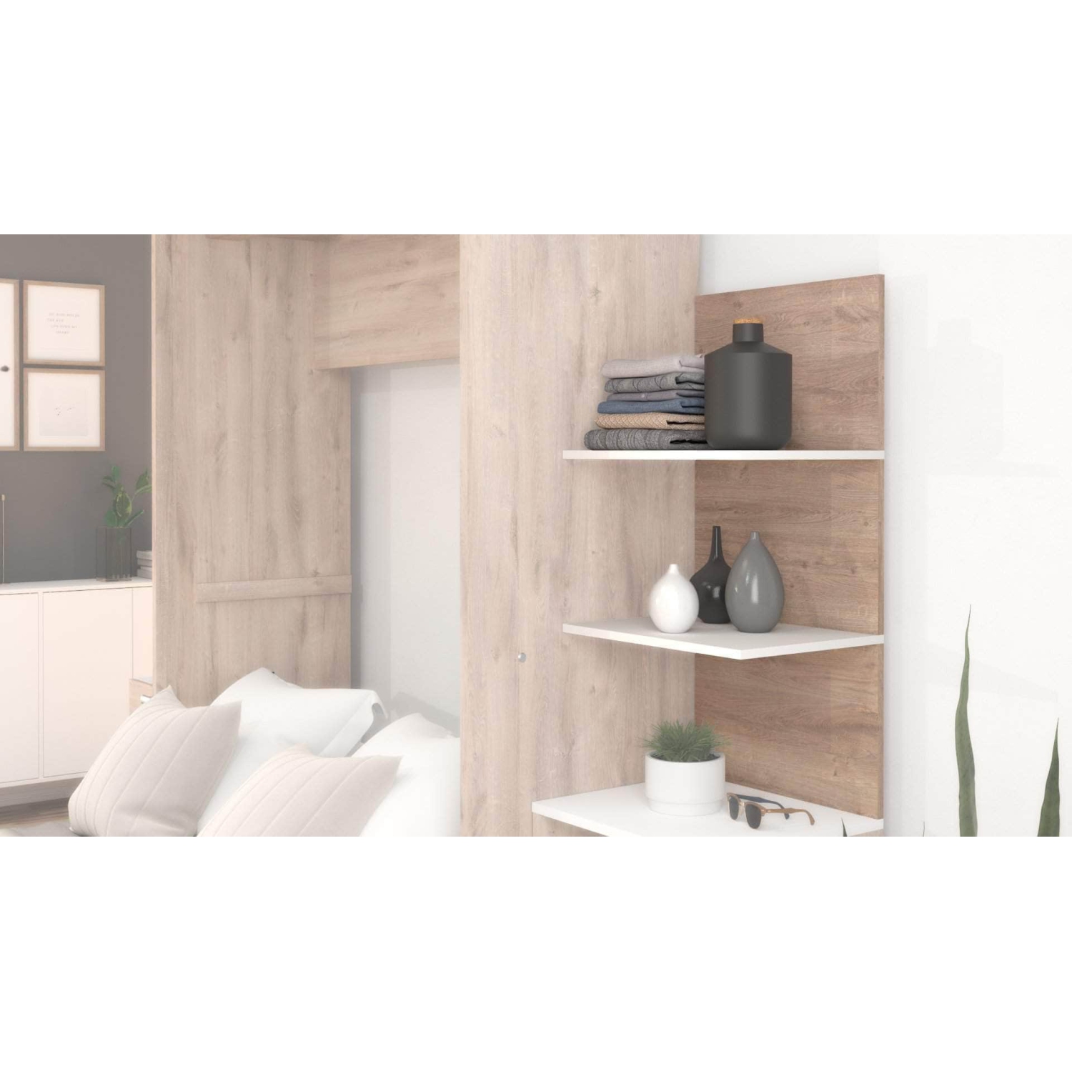 Cielo 19.5“ Floating Shelves - Rustic Brown & White