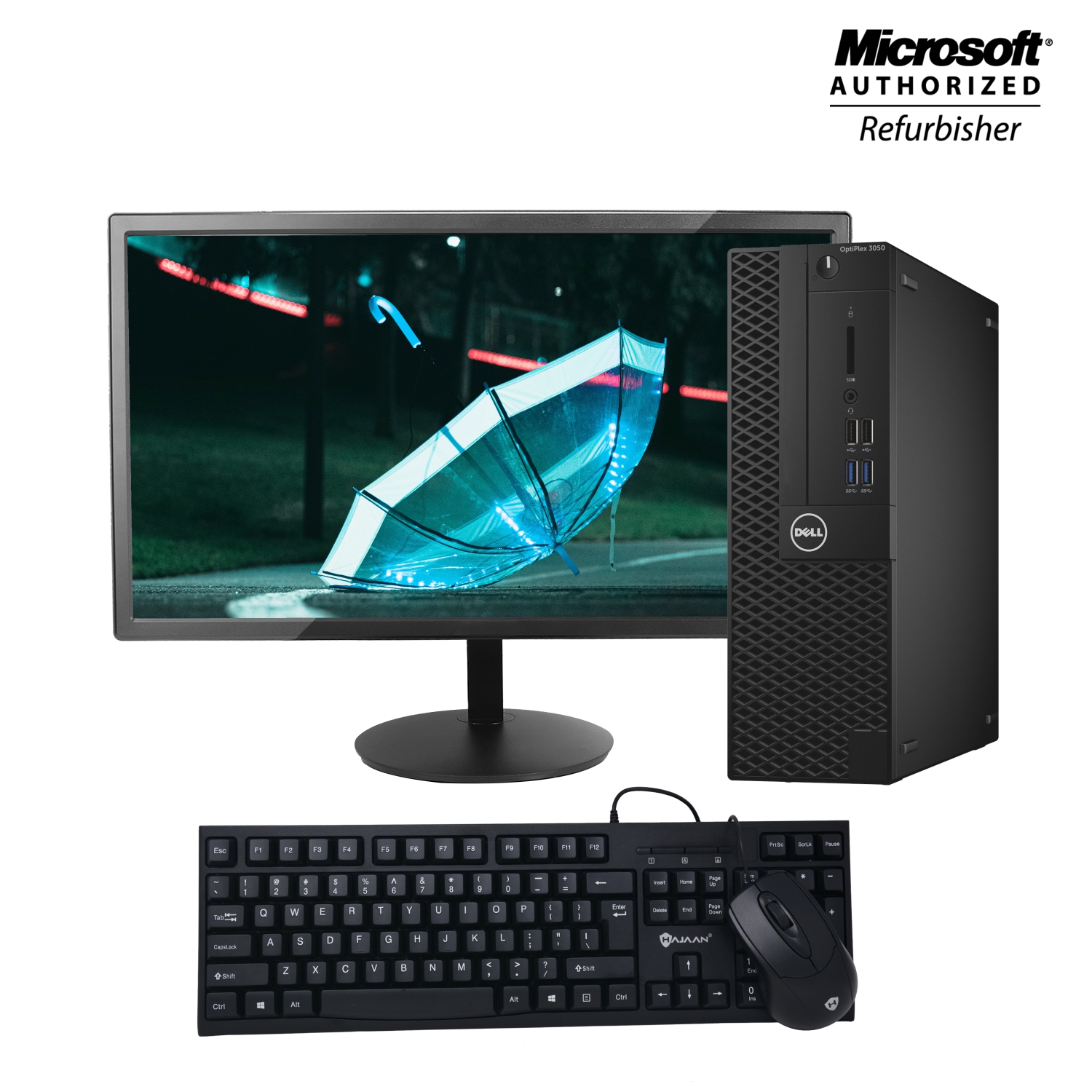 Refurbished - Dell Optiplex 3050 SFF Desktop Computer Dual(2) 24" Monitor Intel Core i5 6500@3.6GHz 8GB DDR4 RAM 1TB SSD Windows 10 Home USB Keyboard