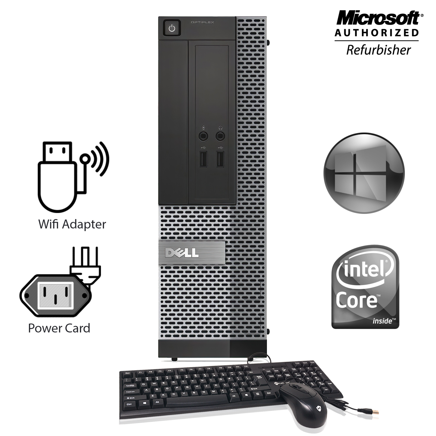 Refurbished - Dell Optiplex 3020 SFF Desktop PC Dual(2) 27" Monitor Intel Core i5 4570@3.2GHz 16GB DDR3 RAM 512GB SSD Windows 10 Home USB Keyboard