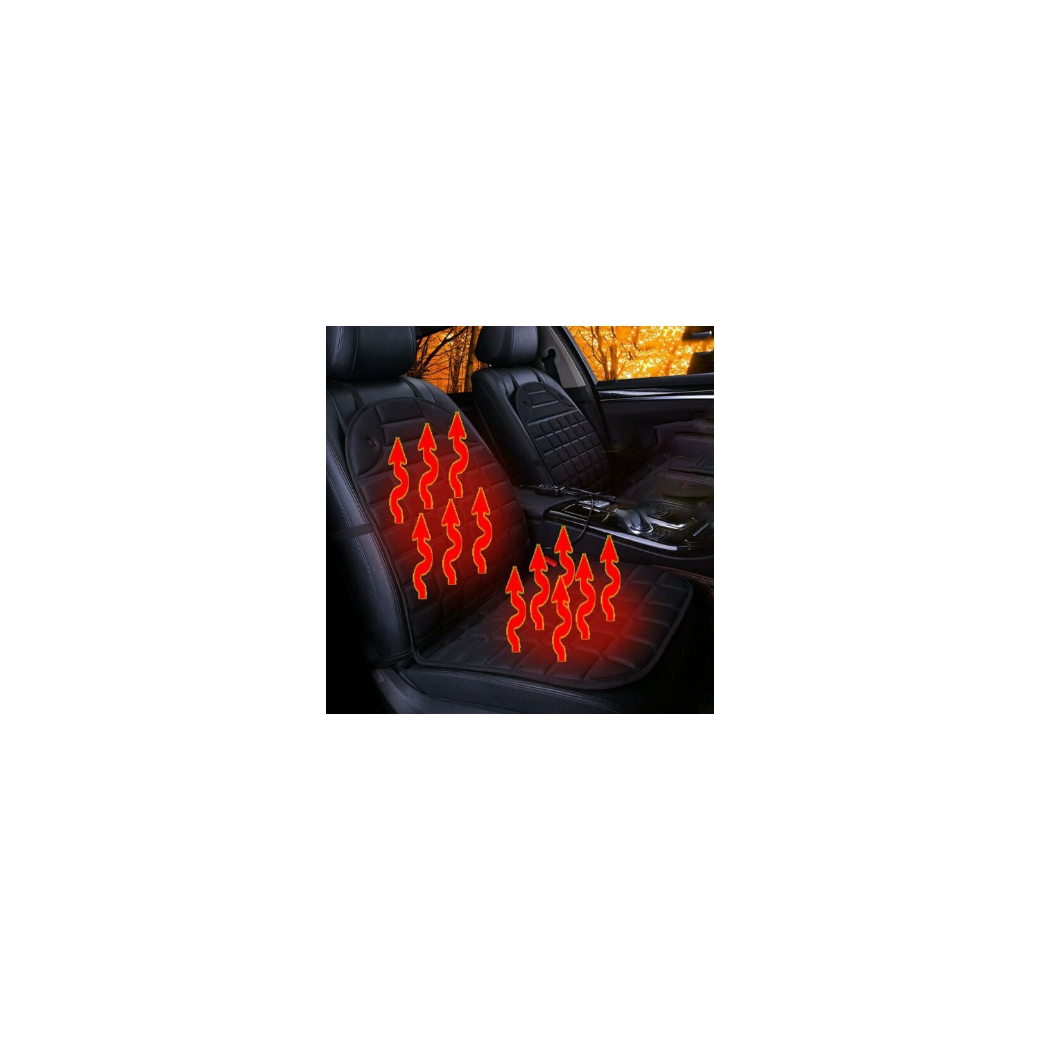 ISTAR Heated Seat Cushion with Heat Adjustable 2 Heat Levels, Seat Warmer, Seat Heater,Seat 12V Universal Fit Heating Seat Cover for Home,