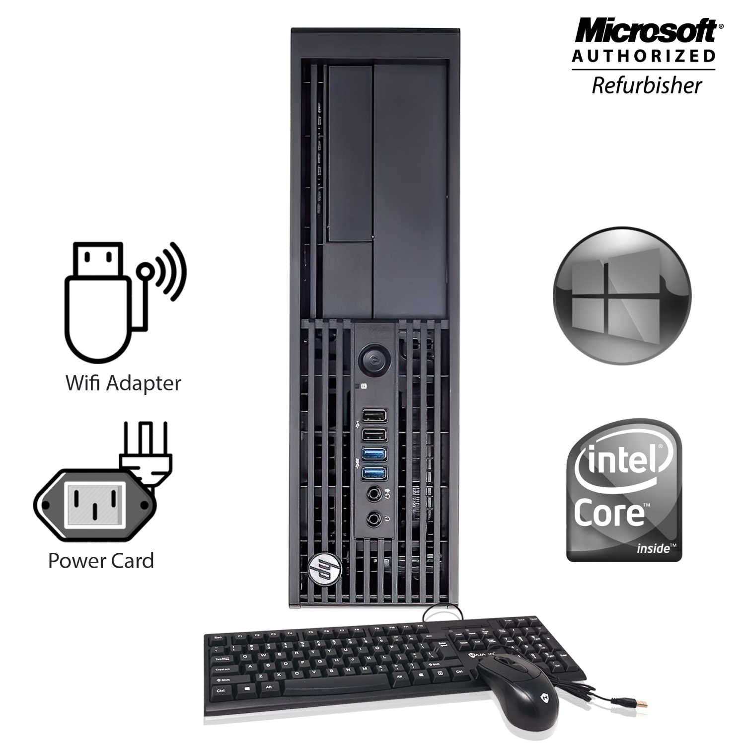 HP Workstation Z230 SFF Ordinateur de Bureau 24 inch Monitor Intel i5 4570 8GB RAM 256GB SSD Windows 10 Home WiFi HDMI Remis à neuf