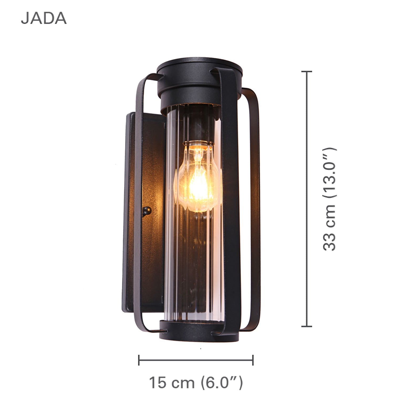 Xtricity - Outdoor Wall Light, 12.99 '' Height, From The Jada Collection, Black