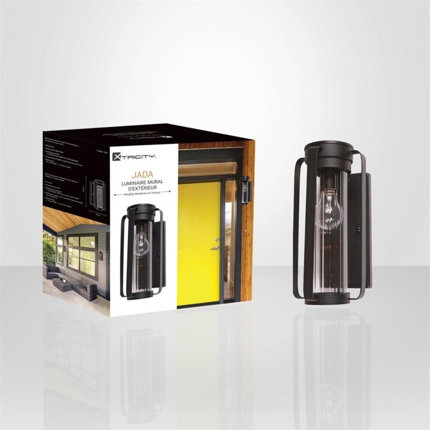 Xtricity - Outdoor Wall Light, 12.99 '' Height, From The Jada Collection, Black