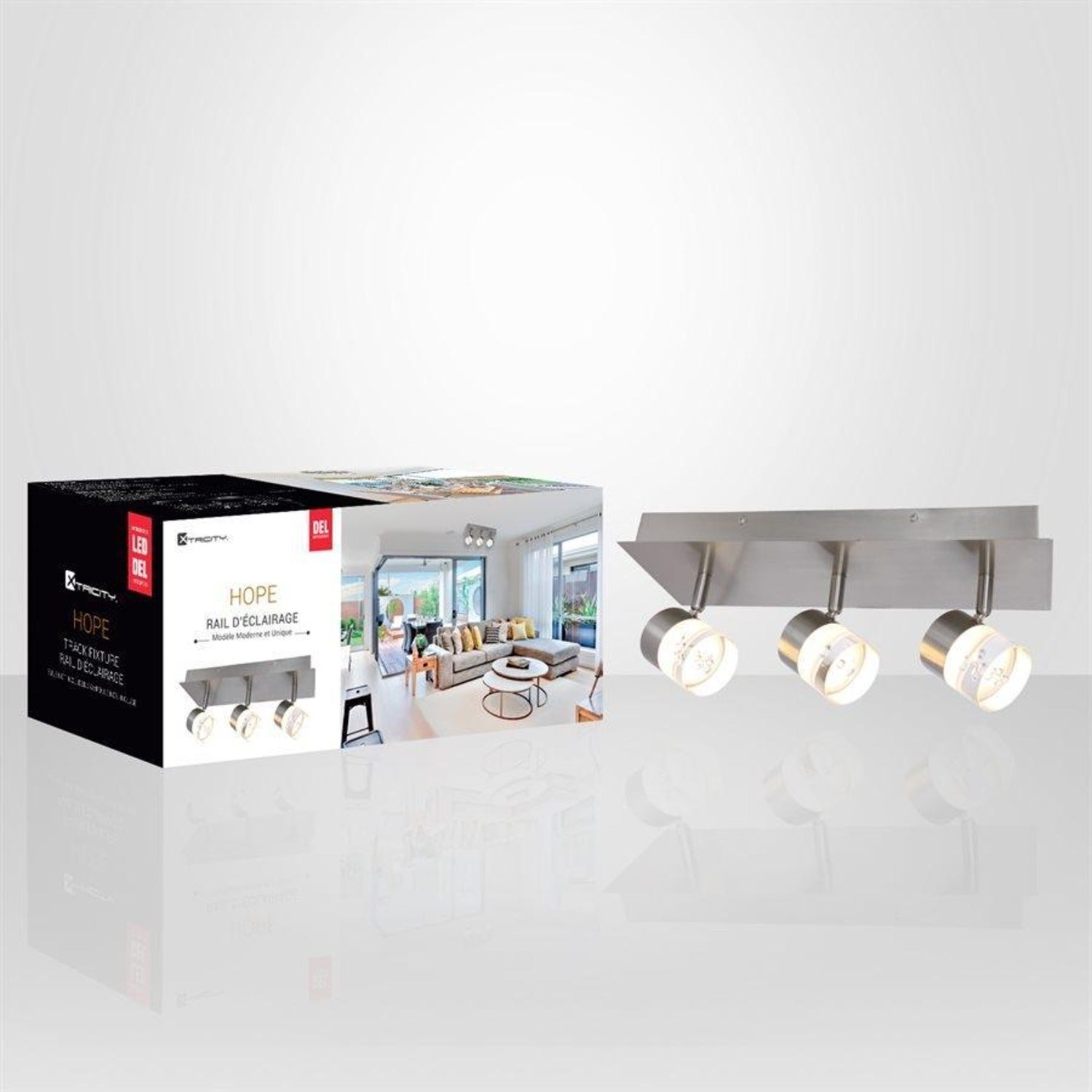 Xtricity - 3 Heads Ceiling Light with Integrated LED, 14.5 '' Width, From the Hope Collection, Nickel