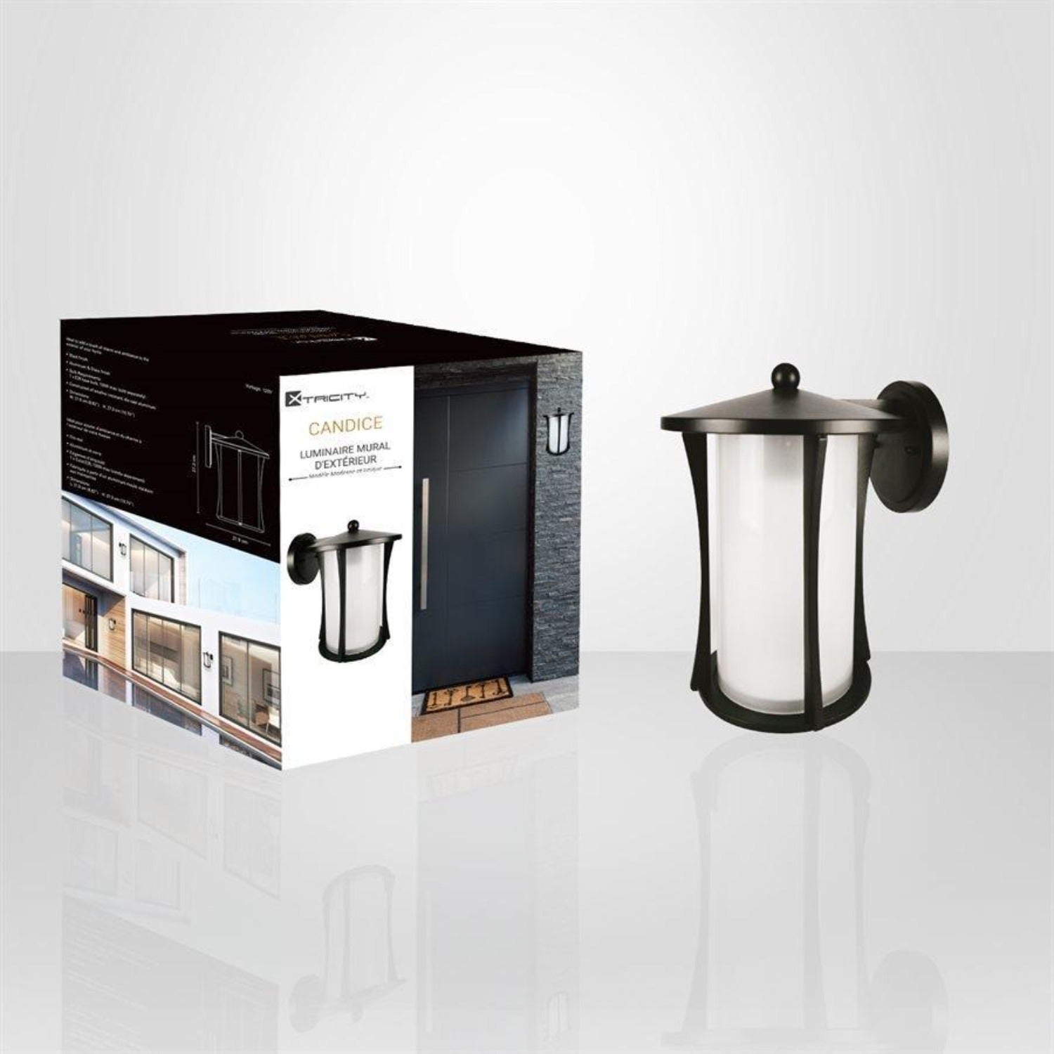 Xtricity - Outdoor Wall Light, 10.74 '' Height, From The Candice Collection, Black