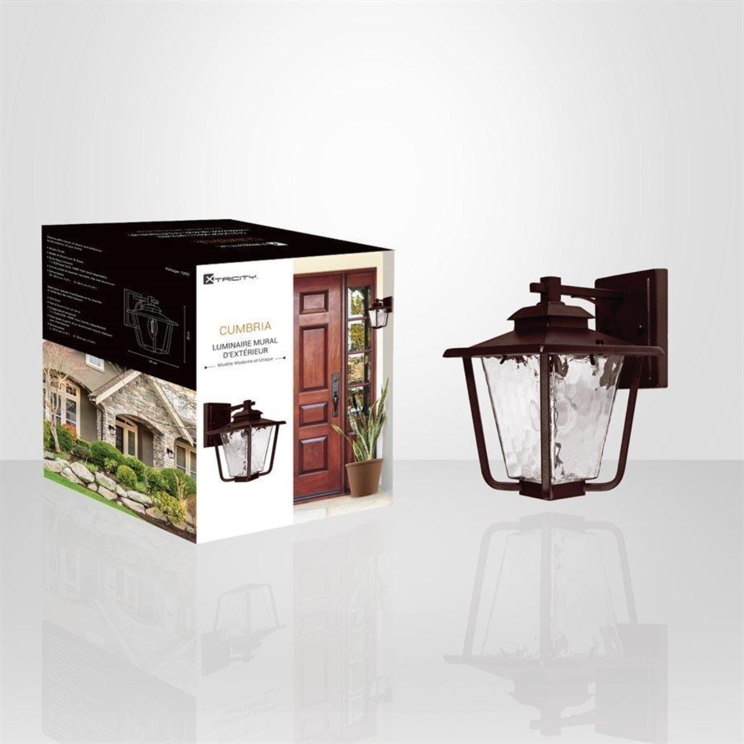 Xtricity - Outdoor Wall Light, 11.8 '' Height, From Cumbria Collection, Black