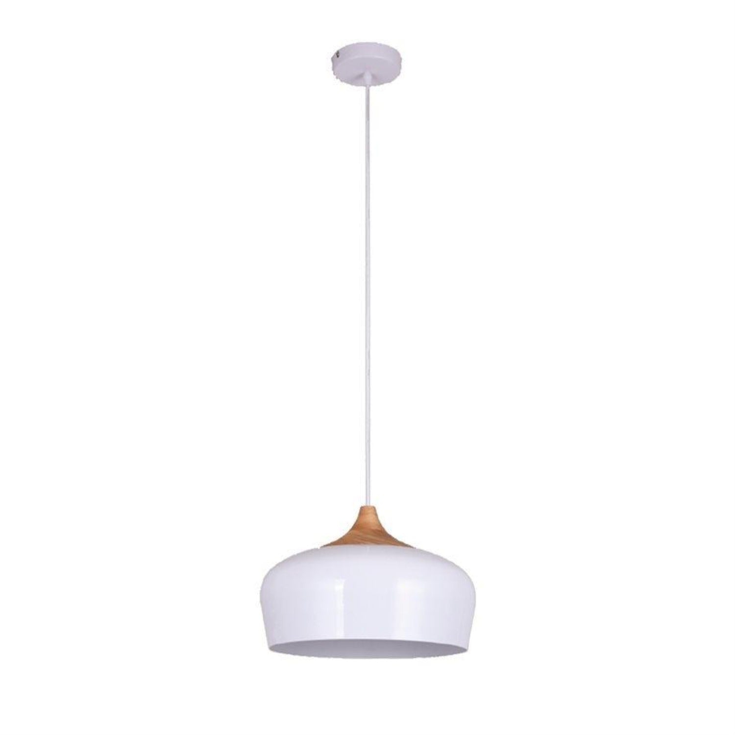 Xtricity - Pendant Light, 13.8 '' Width, From the Belmont Collection, White and Wood