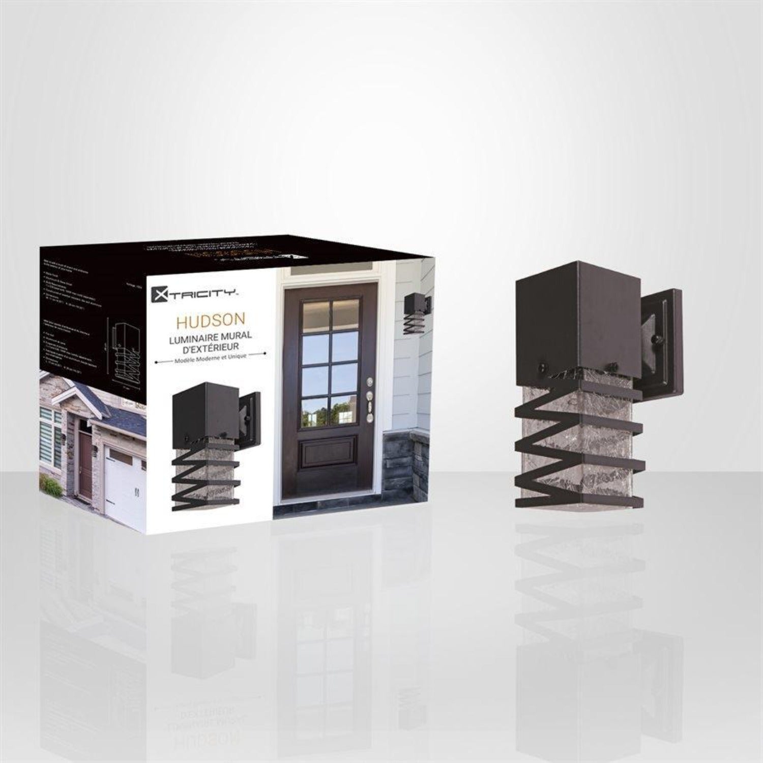 Xtricity - Exterior Wall Light, 10.23 '' Height, From The Hudson Collection, Black