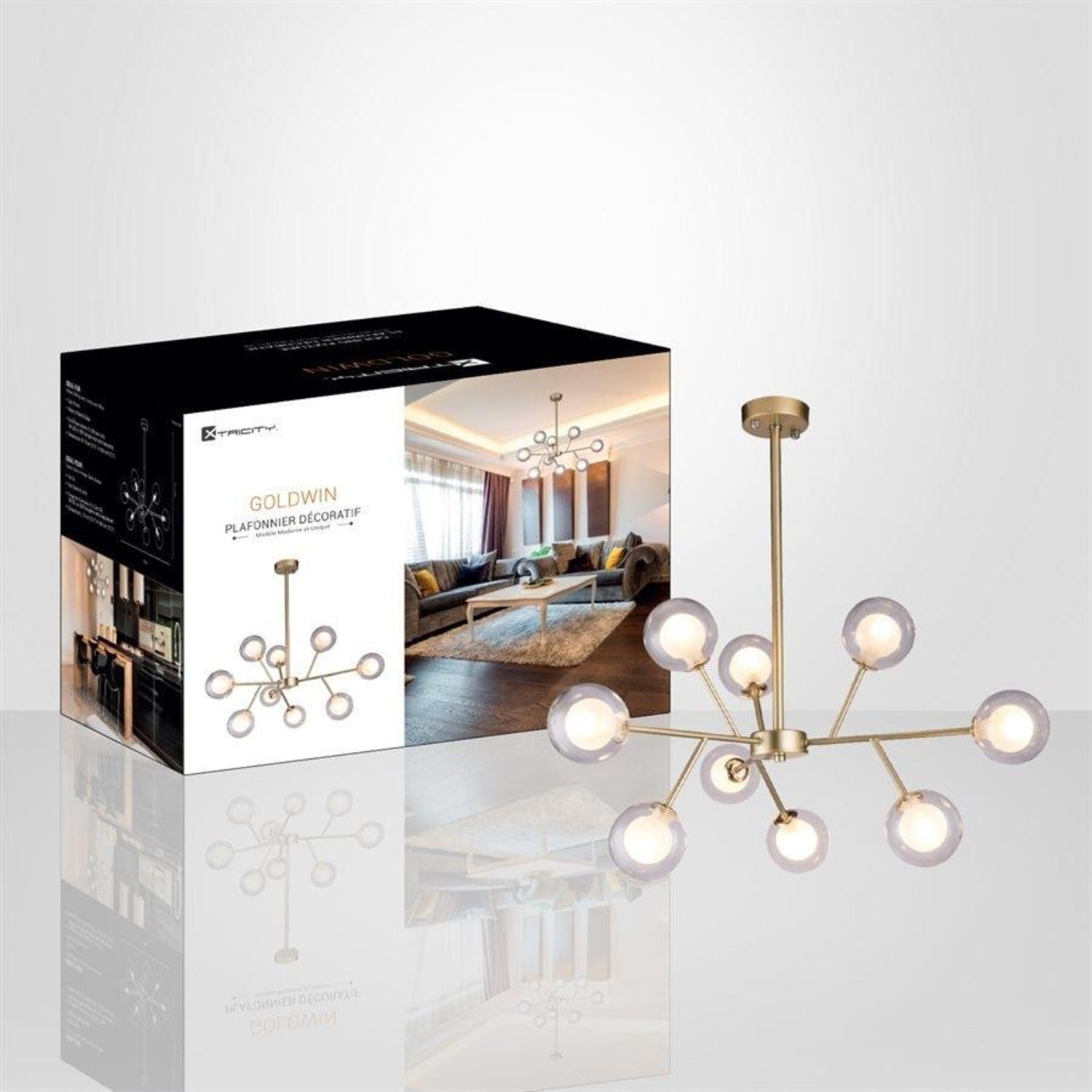 Xtricity - Pendant Light, Width 27.5 '', From the Goldwin Collection, Gold